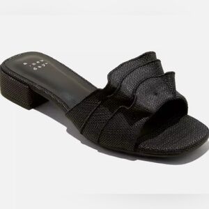 A New Day Black Ruffle Mules